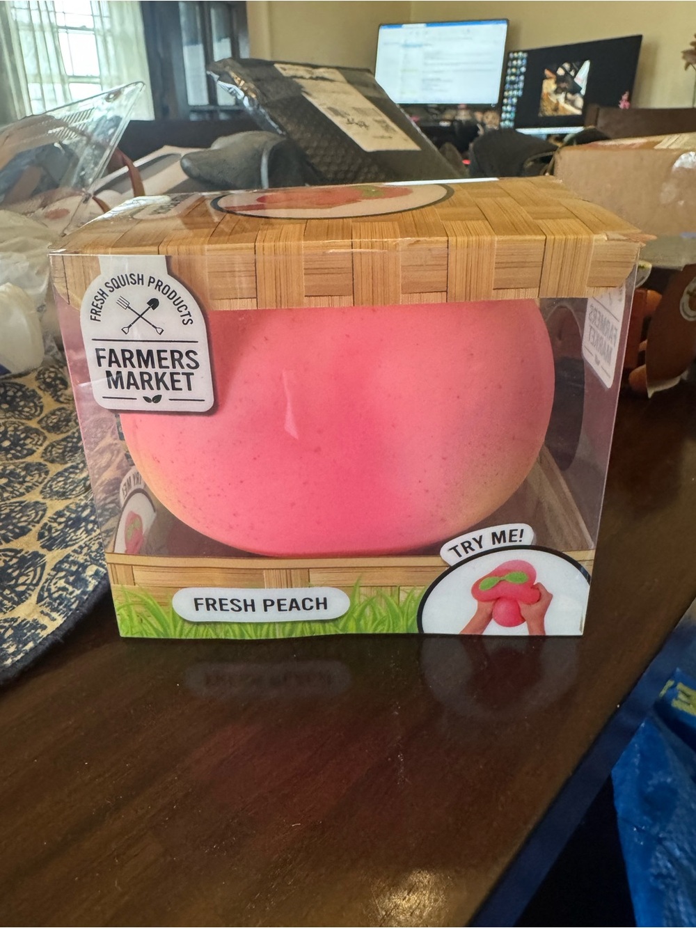 Fresh Peach Scented Squishy Stress Ball - Pink